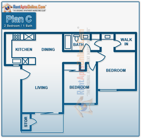 This image is the visual schematic representation of 'Coralina' in Rose Pointe Apartments.